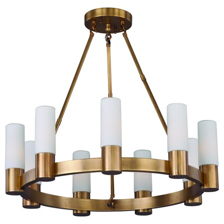 Maxim Nine Light Natural Aged Brass Up Chandelier 22418SWNAB